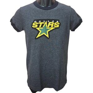 Dallas Stars Gray Ringer Girls T-Shirt Majestic Threads Large